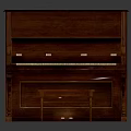 Wooden Upright Piano With Art Supplies Brushes And Pigment Containers