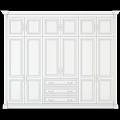 Classic Wooden Wardrobe with Multiple Doors Drawer Storage and Solid Wood Design 3d model