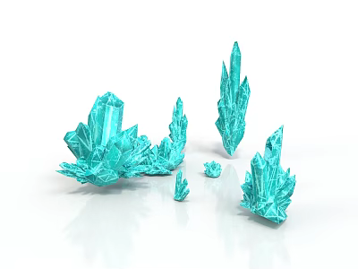 Turquoise Crystal Decorative Ornaments with Various Shapes for Home Lifestyle Decoration 3d model