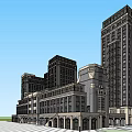 Modern Office Building Complex With Symmetrical High Rise Structures And Open Plaza 3d model