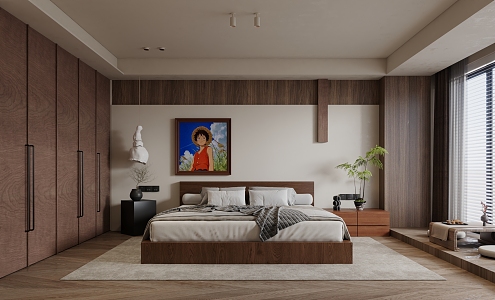 Middle Style Bedroom 3d model