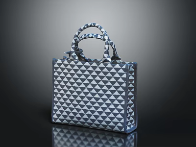 Fashionable Handbag With Geometric Triangle Pattern Shiny Metallic Design And Sturdy Handle 3d model
