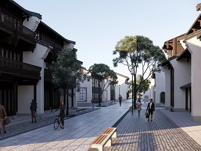 Ancient Town Commercial Street Ancient Town Pedestrian Street 3d model