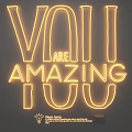 Modern Neon Light Combination With YOU ARE AMAZING YOU Text Design 3d model