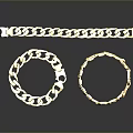 Gold Chain Accessories For Daily Life With Metallic Link Designs And Shiny Finish