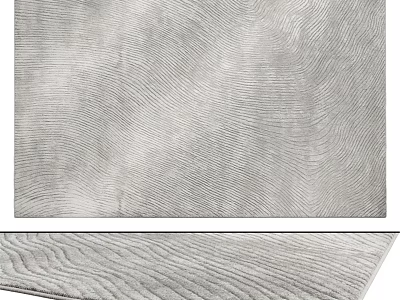 Gray Square Rug With Wavy Texture For Modern Living Room Decor 3d model
