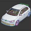 White Volkswagen Sedan With Spoiler LAKIN CAR AUDIO System And White Alloy Wheels