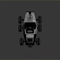 Futuristic Six Wheeled Off Road Vehicle With Mechanical Cockpit And Rugged Design