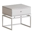 Modern White Nightstand With Gold Metal Frame And Round Knob Design