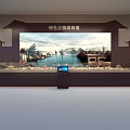 Characteristic Ancient Town Planning Exhibition Hall With Large Screen And Display Cabinets