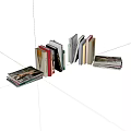 Colorful Books And Magazines Stacked With Various Cover Designs On White Background
