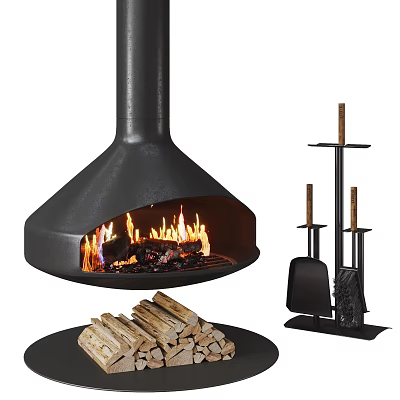 Modern Fireplace Hanging Fireplace Stove 3d model