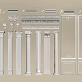 Various Gypsum Molding Designs With Ornate Patterns And Column Details For Interior Decoration