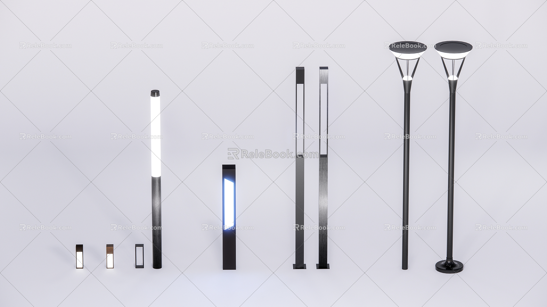 Modern street lamps 3d model