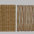 Garden Decorative Bamboo And Wooden Fence In Yellow Brown For Outdoor Use