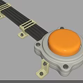 Industrial Equipment With Yellow Push Button Black Cables White Base And Metal Brackets