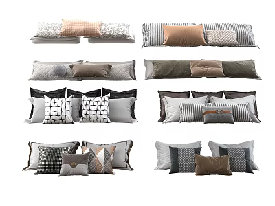 Modern pillow combination 3d model