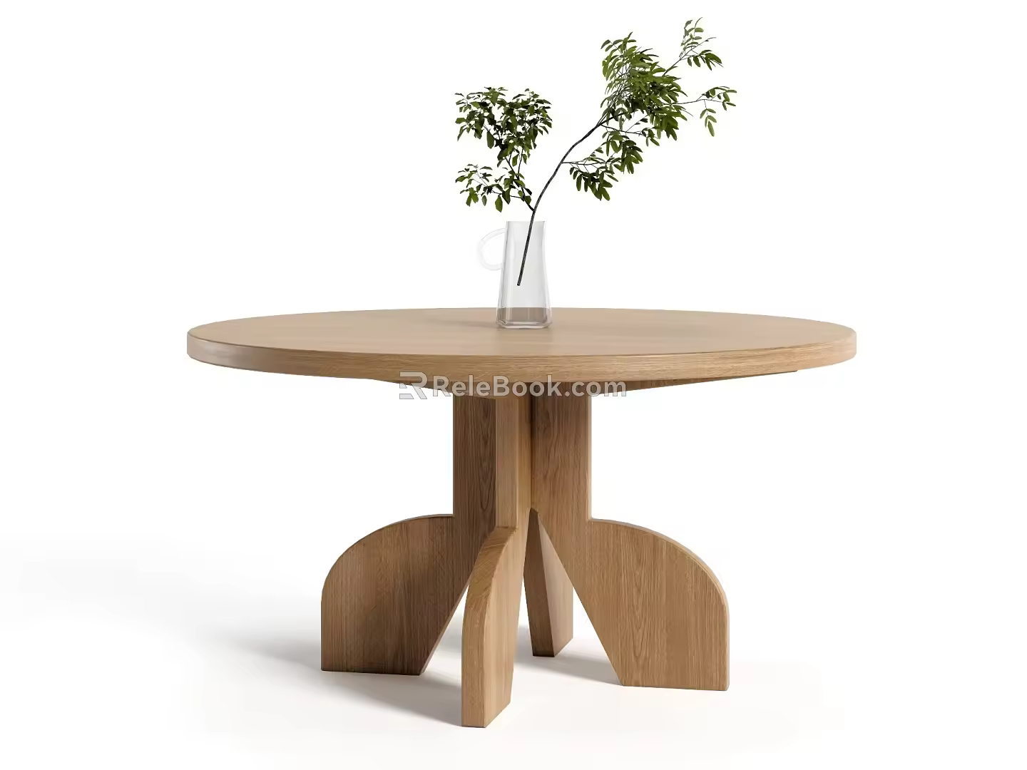 Quiet Wind Dining Table Solid Wood Dining Table Round Table Middle Ancient 3d model