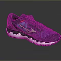 Stylish Navy Blue Running Sneakers With Mesh Upper Red Accents And White Sole