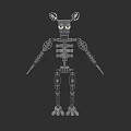 Detailed Mechanical Robot Skeleton With Large Eyes And Ear Like Structures