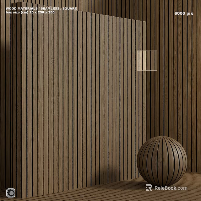 Spherical Wooden Component With Vertical Slat Wall Background And Natural Texture 3d model 