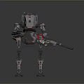 Game Movie Character Detailed Futuristic Mechanical Robot Equipped With Armor And Weapon