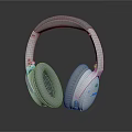 Modern Silver Over Ear Headphones With Padded Ear Cups And Sleek Design 3d model