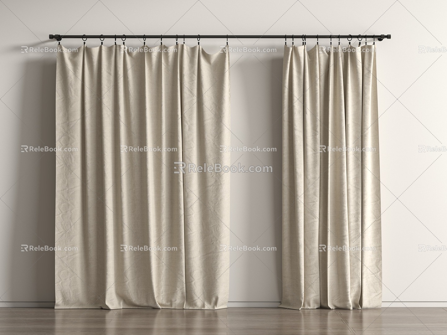 Roman Rod Lazy Curtain 3d model