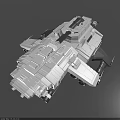 Futuristic Sci-Fi Spaceship 3D Model With Mechanical Structures And Armored Modules 3d model