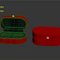 Elegant Display Shelves With Open And Closed Red Velvet Jewelry Boxes And Pearl Accents