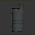Gray Cylindrical Household Submersible Pump With Top Handle And Bottom Strainer