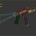 Tactical Assault Rifle 3D Model with Detailed Barrel Stock and Magazine Design