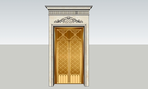 European-style marble elevator door 3d model