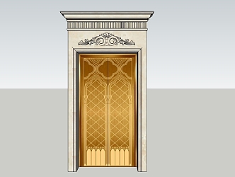 European-style marble elevator door 3d model