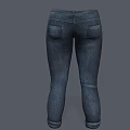 Trendy Slim Fit Dark Blue Jeans With Distressed Knees And Cuffed Ankles