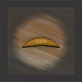 Yellow Curved Headphone Speaker on Wooden Table with Support Feet Buttons and Ports