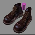 Brown Leather Lace up Boots With Stitching Detail And Thick Sole For Everyday Wear