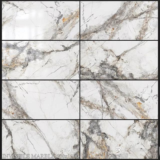 Marble Tiles With Various Natural Veining Patterns For Interior Design Applications 3d model