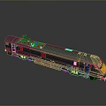 GNER Dark Blue Train with Yellow Front Red Stripe and Logo Design 3d model