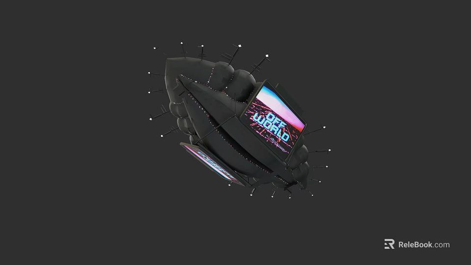 Futuristic Tech Device Featuring Digital Display And Illuminated Mechanical Components 3d model