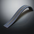 Elegant Curved Display Shelf With Black Frame And Gold Chain Decoration For Retail