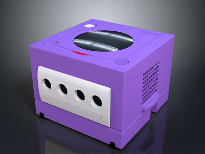 Purple Compact Device With White Panel Circular Holes Transparent Window And Ventilation Grilles 3d model