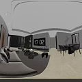 Modern Minimalist Open Plan Living And Dining Room With Soft Neutral Tone Comfortable Interior Design