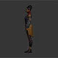 Vibrant Tribal Game Movie Character With Yellow Apron And Armored Gloves Design
