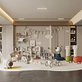 Colorful Kids Room Interior With Play Tent Toys Bookshelf And Animal Plush Decor