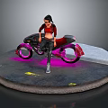 Sleek Red Motorcycle With Pink Wheels And Sporty Aerodynamic Design Elements