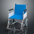 Medical Wheelchair With Blue Seat And Metal Frame For Mobility Assistance