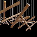 Modern Contemporary Hanging Chandelier With Sleek Metal Rods And Glass Elements For Stylish Interior Decoration