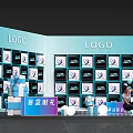 Popular Photo Check-in Spot With Double Sided LOGO Wall Multiple Screens And Decorative Elements