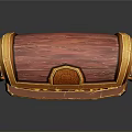 Open Wooden Storage Chest Filled With Gold Coins Red Orange Decorative Patterns And Metal Clasps